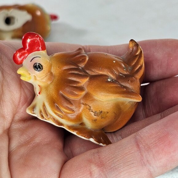 Vintage Josef Originals Miniature Hen Rooster Japan 1970s Chicken Farm *Chipped* - Picture 8 of 10